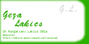 geza lakics business card